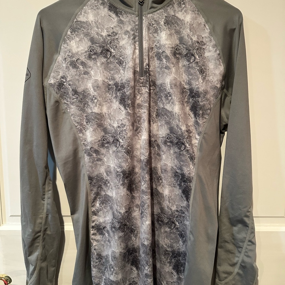 Gray Patterned Women's Top, Lemieux size Large